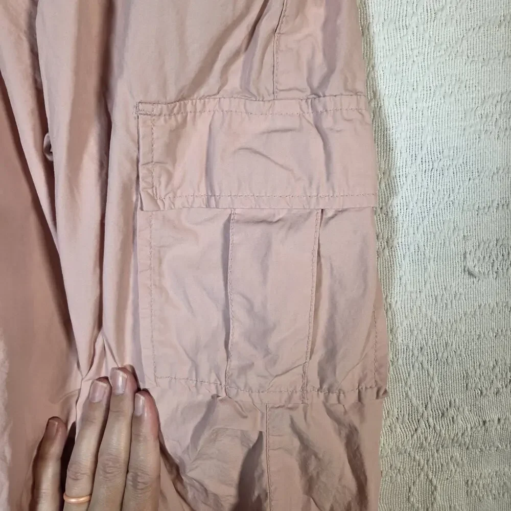 Gap Kids Cargo Pants L 10 Pink Lightweight 100% Cotton Jogger‎ Utility Pockets